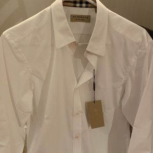 White Burberry long sleeve dress shirt